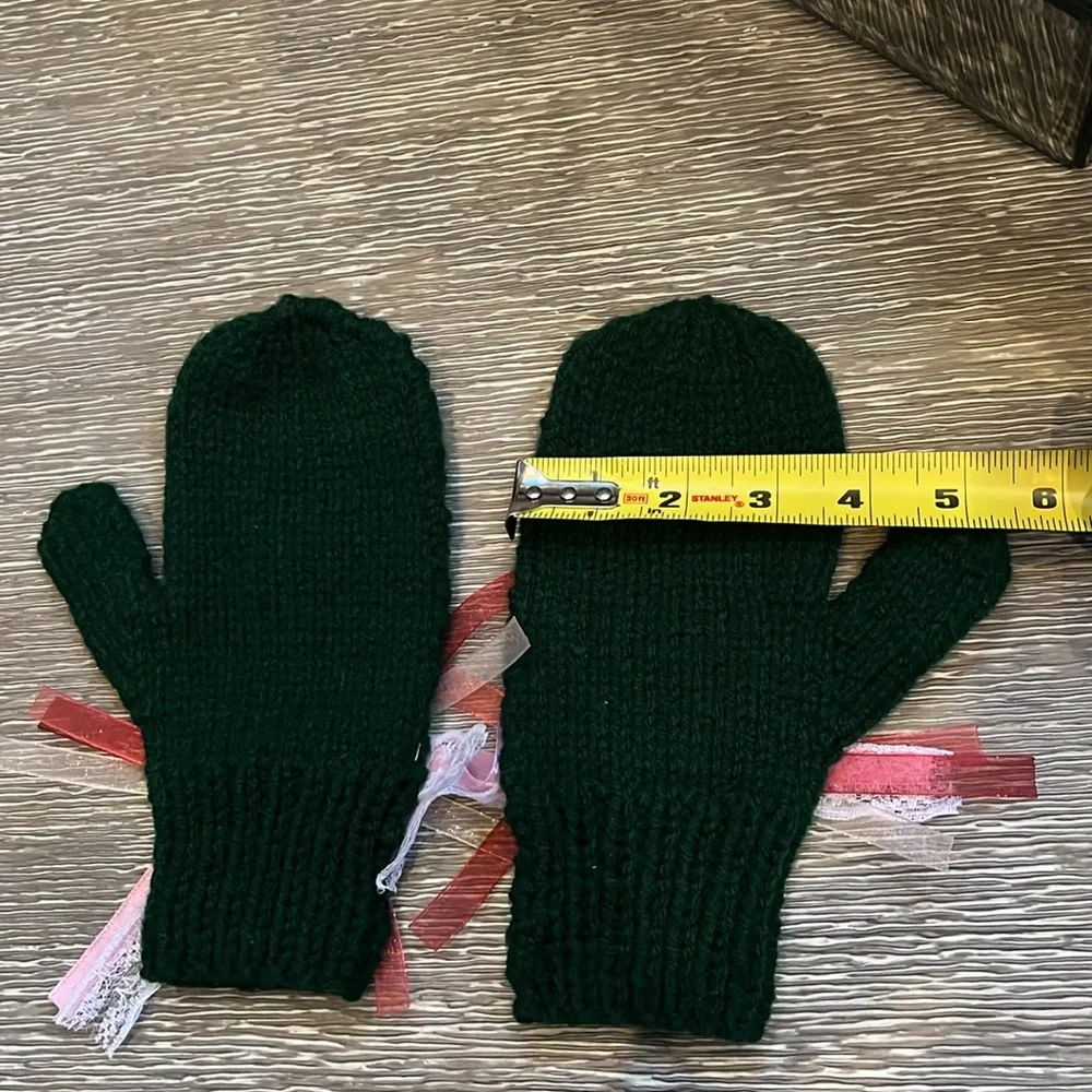 Green Knit Mittens
